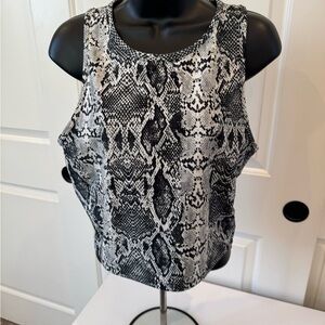 Balance Collection Black and White Snake Print Tank Top